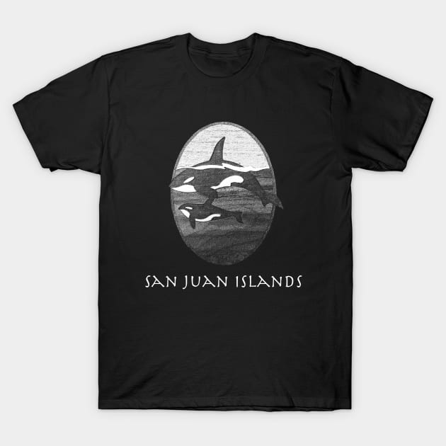 San Juan Islands WA Orca Killer Whales Pacific Northwest PNW T-Shirt by Pine Hill Goods